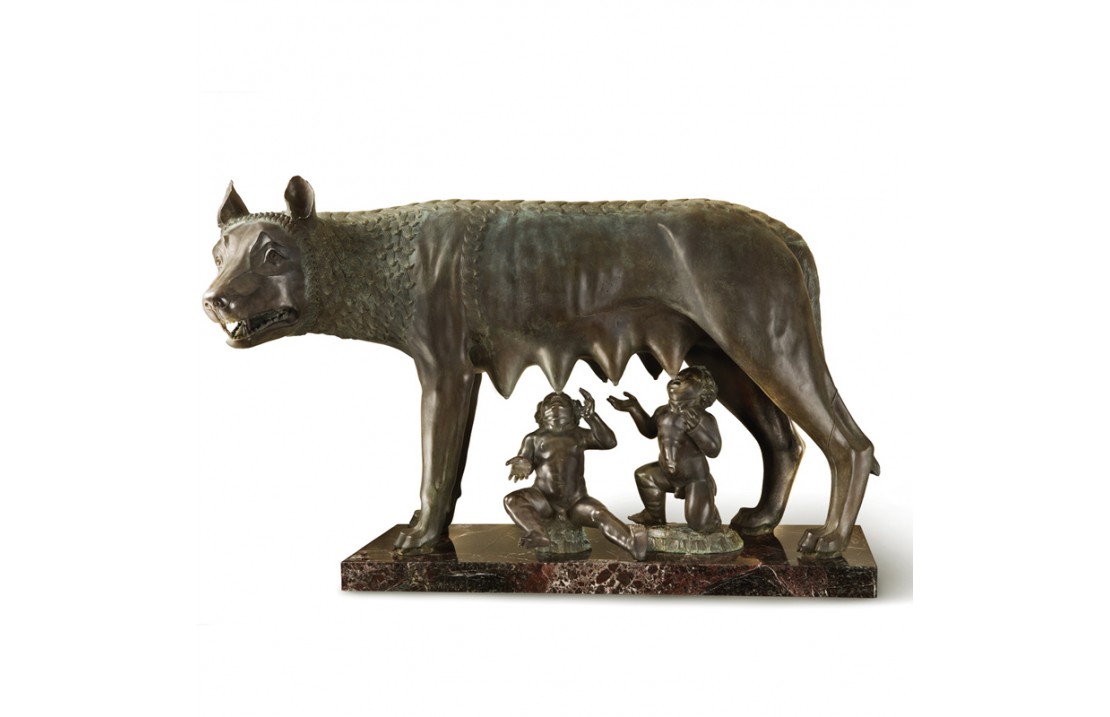 Roman Wolf bronze statue