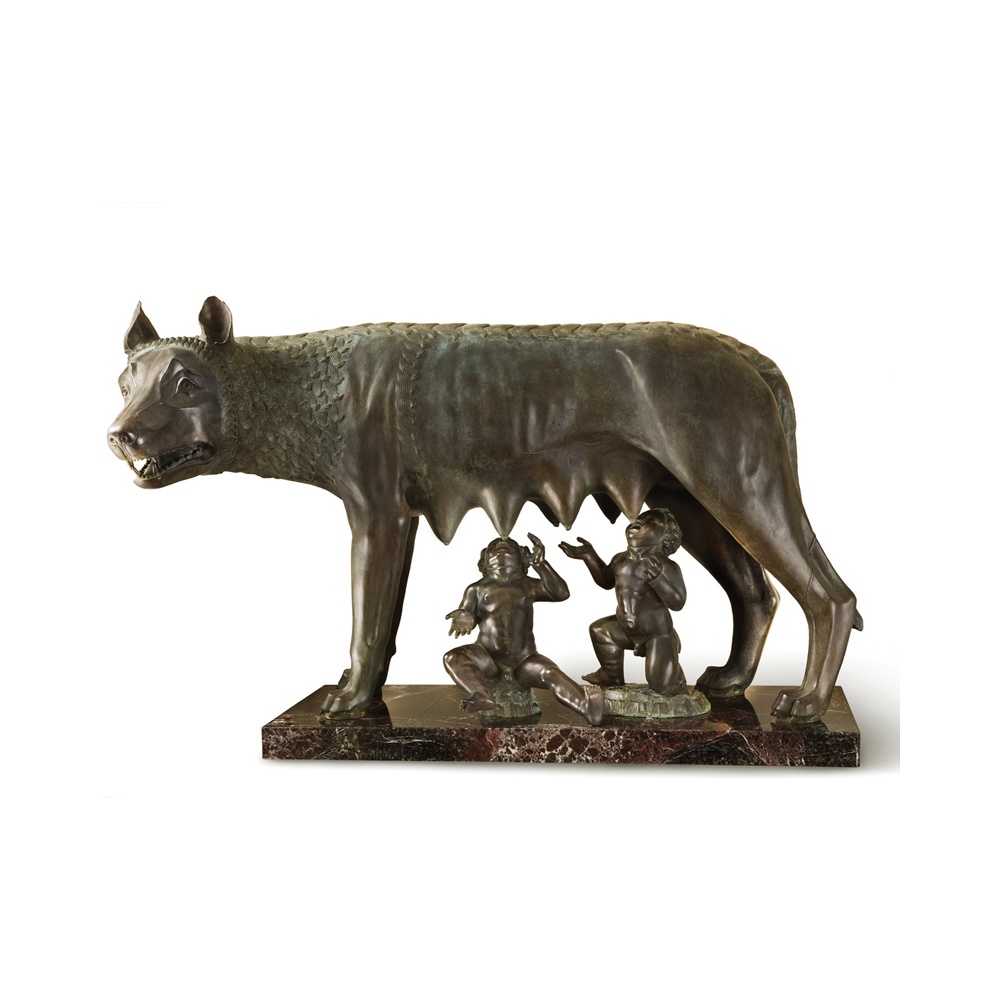 Roman Wolf bronze statue