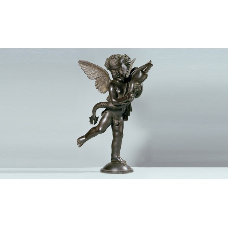 Statua in bronzo Putto con Delfino