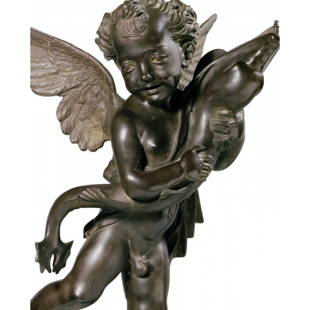 Statua in bronzo Putto con Delfino