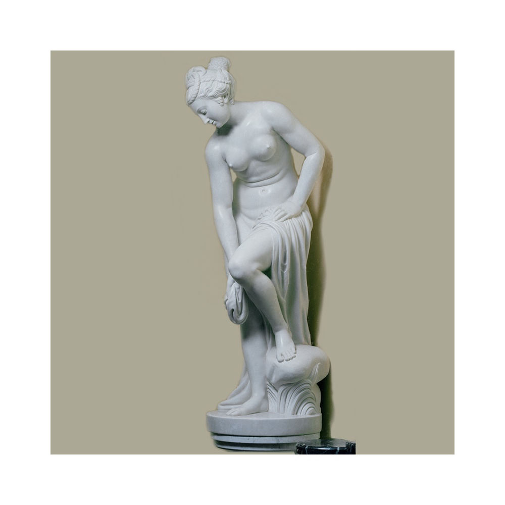 Allegrain Bather Carrara marble sculpture