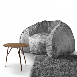 Hug armchair in fabric or leather upholstery