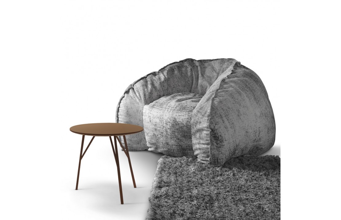 Hug armchair in fabric or leather upholstery