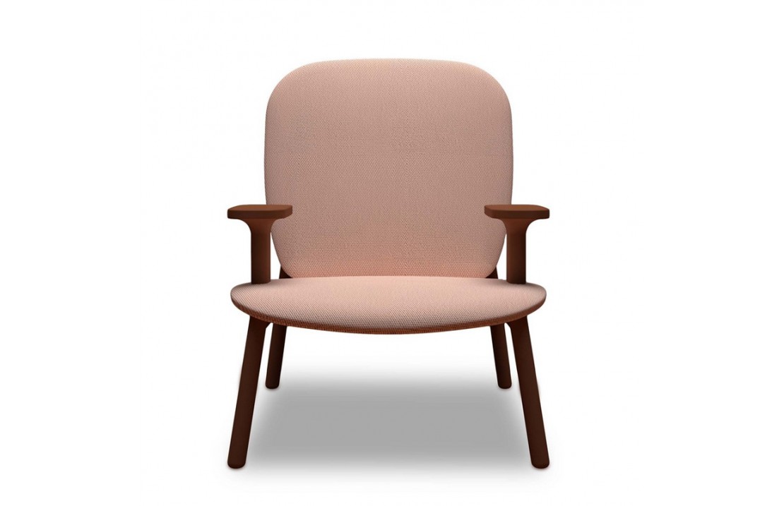 Iaia armchair in fabric or leather upholstery