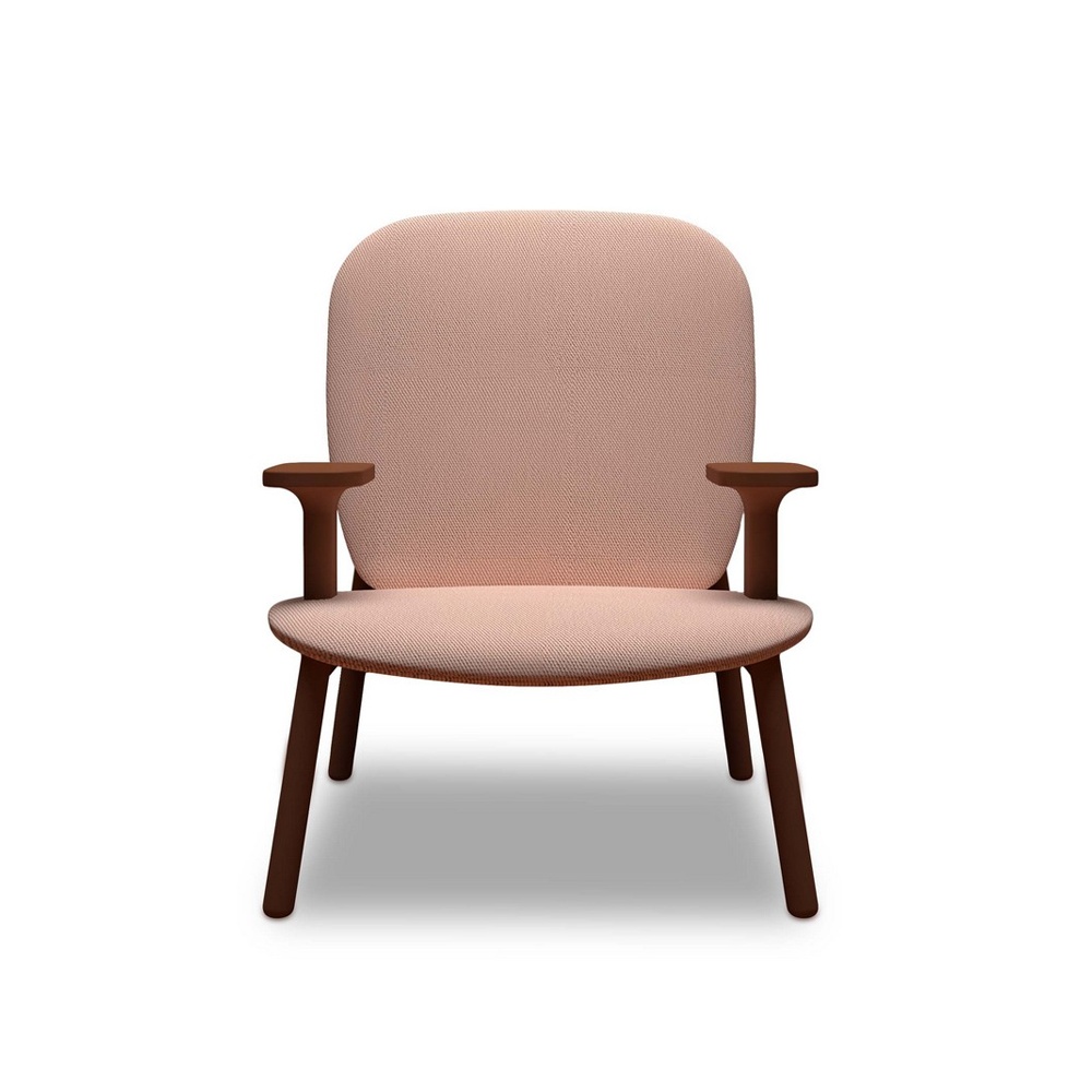 Iaia armchair in fabric or leather upholstery