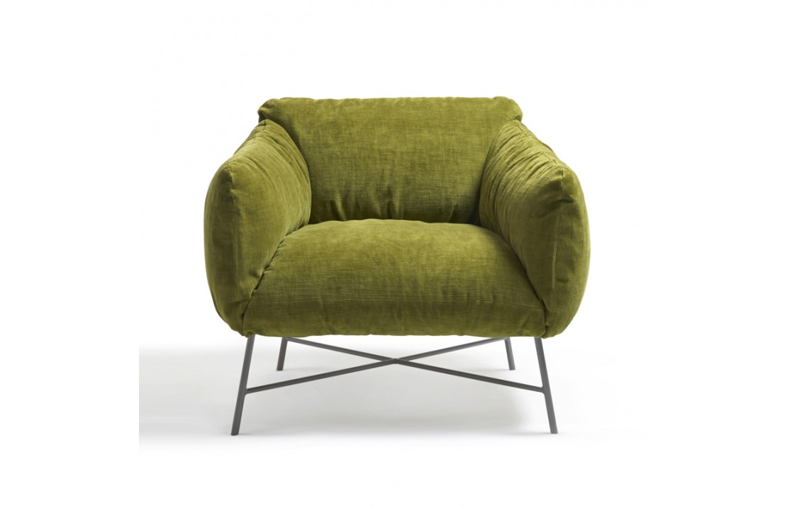 Jolie armchair in fabric or leather cover