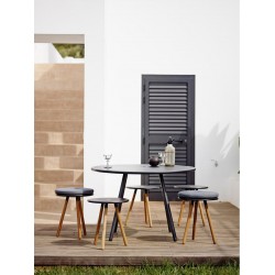 Sgabello / Tavolino da esterno in alluminio e teak - Area