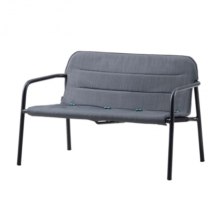 Stackable two seater sofa with fabric cushion - Kapa