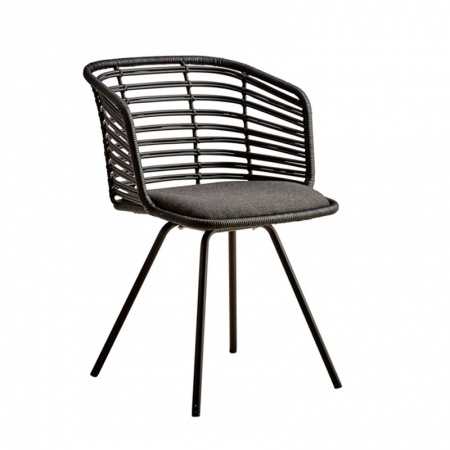 Indoor Chair in Rattan and Steel - Spin