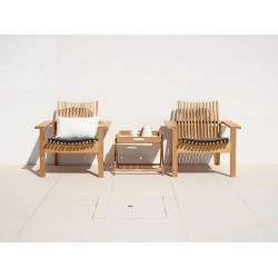 Stackable lounge armchair in teak - Amaze