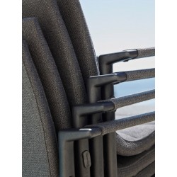 Sedia lounge impilabile con braccioli da esterno - Core