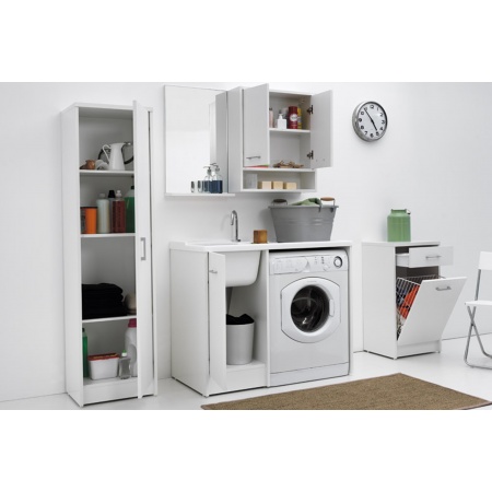 Cabinet washtub with washing machine compartment - Domestica