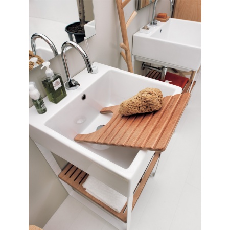 Bathroom cabinet with ceramic washbasin - Volant