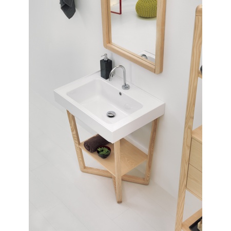Mobile lavabo bagno con base in frassino - Trix