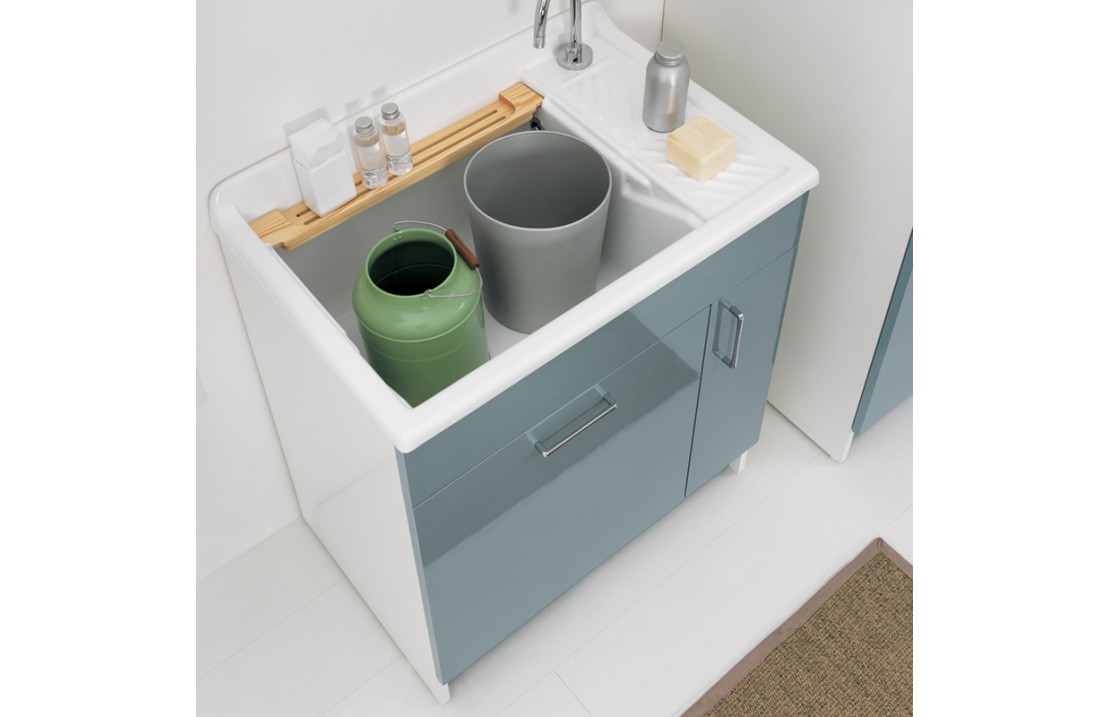 Cabinet washtub with laundry basket - Lindo