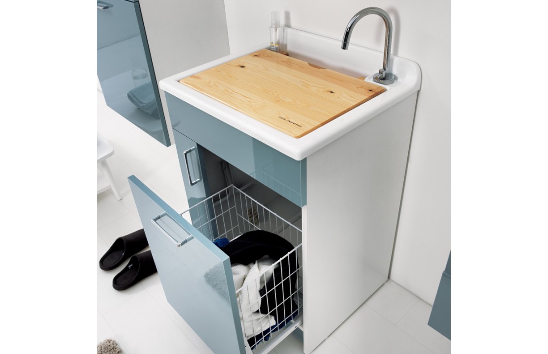 Cabinet washtub with laundry basket - Jollywash