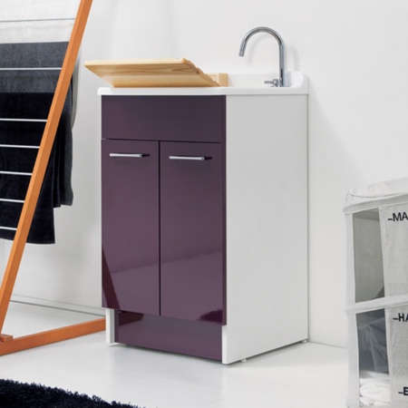Cabinet washtub with 2 doors and laundry basket - Jollywash