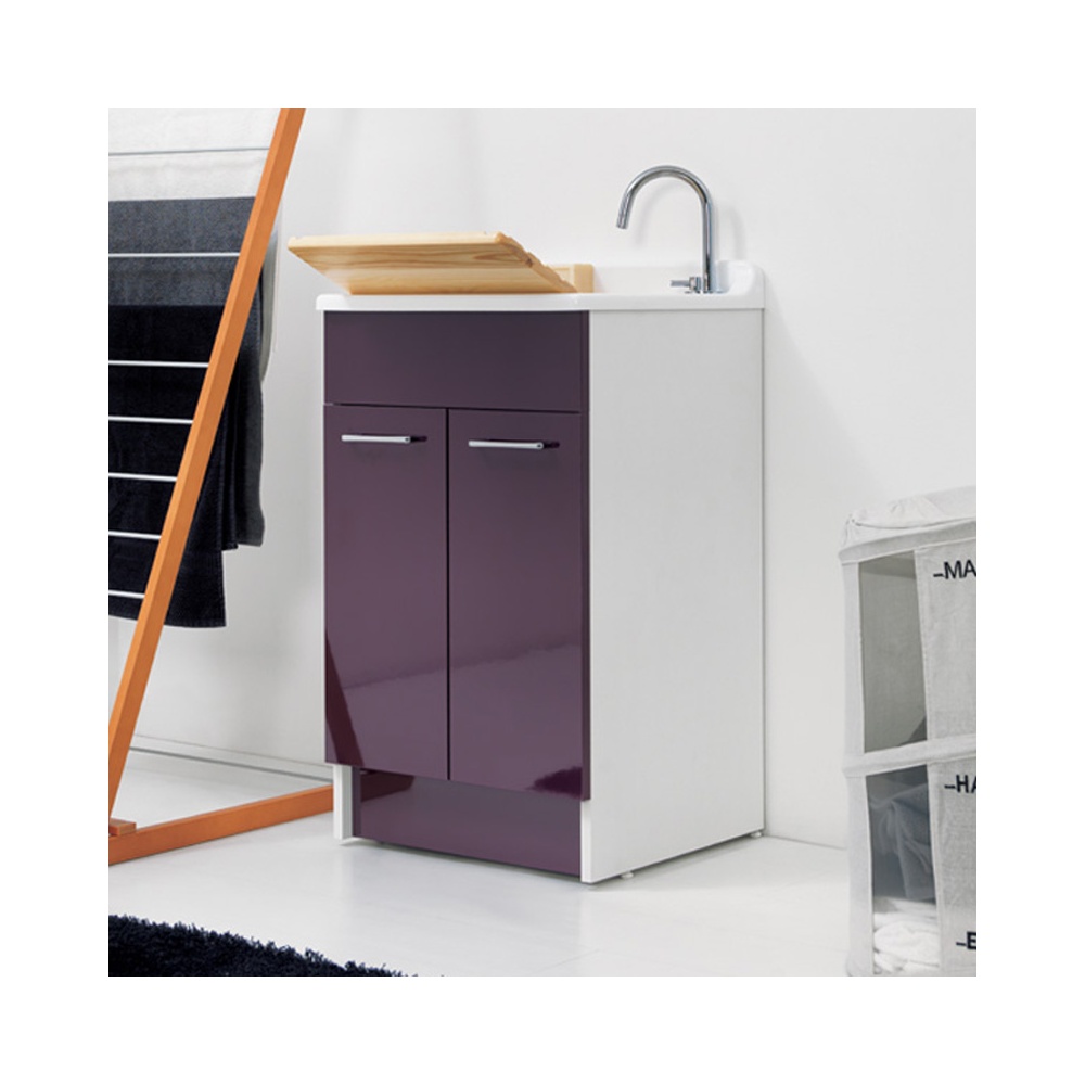 Cabinet washtub with 2 doors and laundry basket - Jollywash