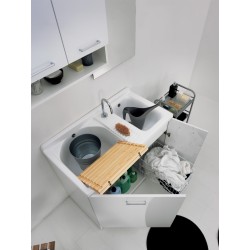 Mobile doppio lavatoio con sistema di lavaggio statico o