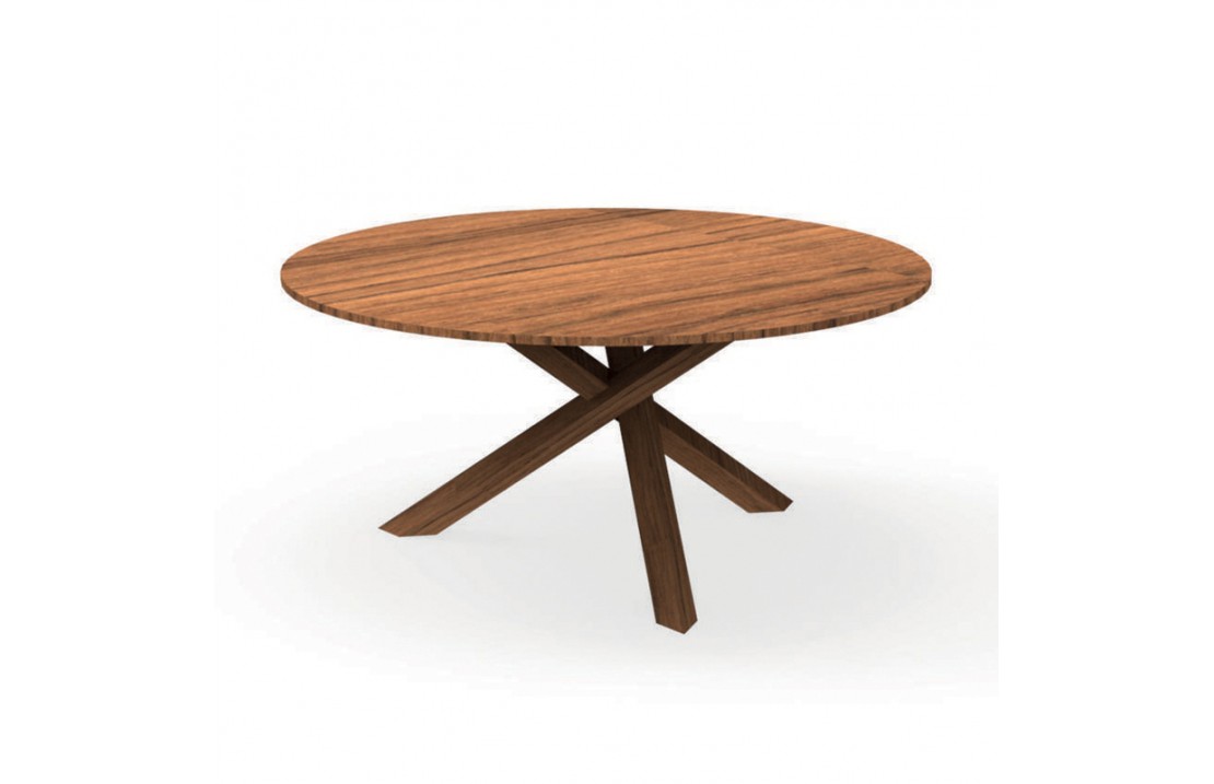 Round outdoor table in wood mahogany - Bridge