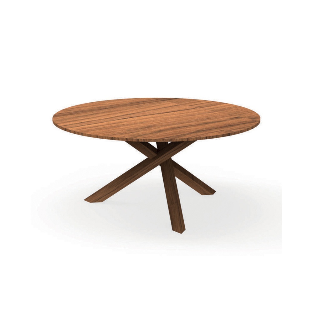 Round outdoor table in wood mahogany - Bridge