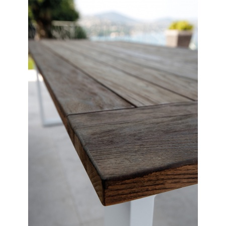 Tavolo da esterno in teak e alluminio - Essence