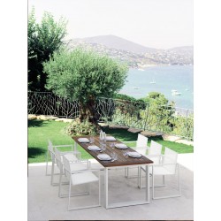 Outdoor table in teak and aluminium - Essence