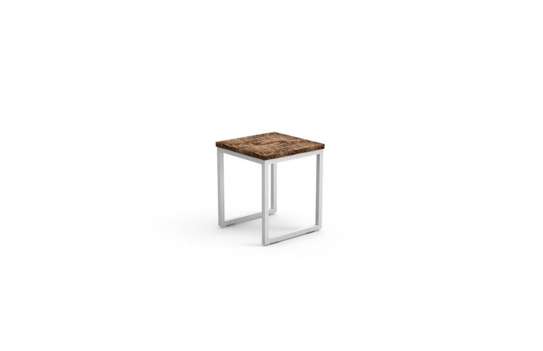 Outdoor stool in teak and aluminium - Essence