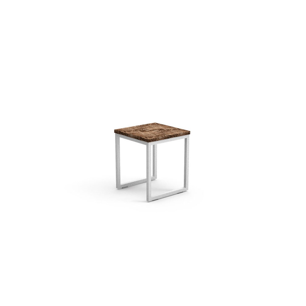 Outdoor stool in teak and aluminium - Essence