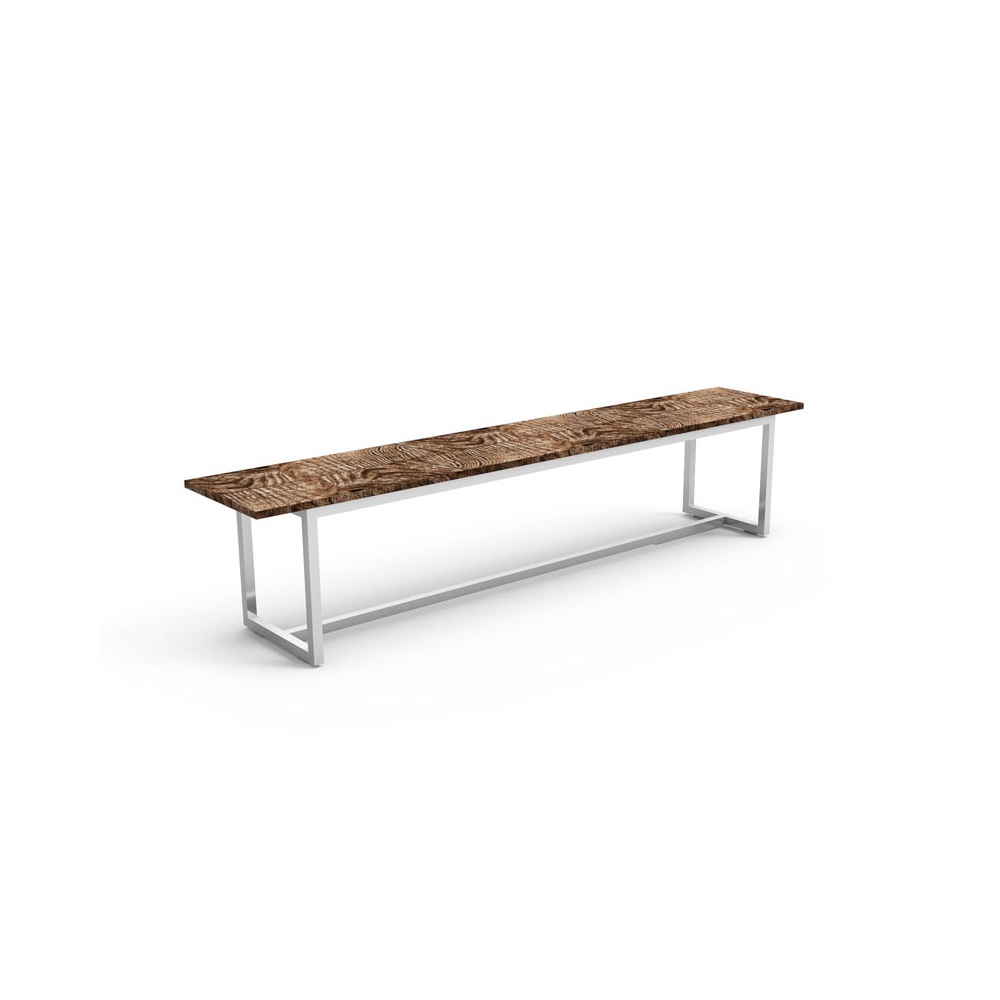 Outdoor bench in teak and aluminium - Essence
