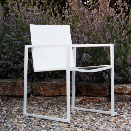 Outdoor stackable armchair in aluminium - Essence