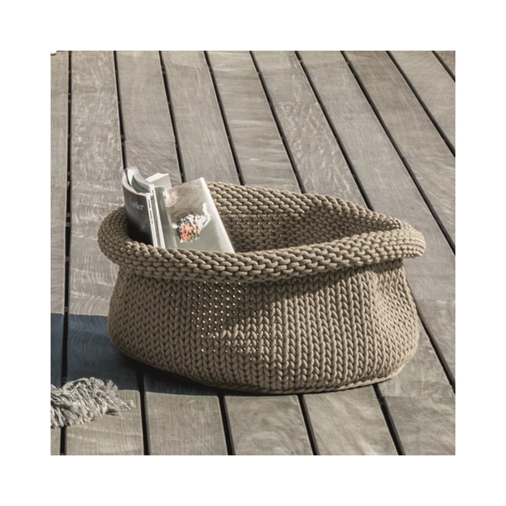 Outdoor storage basket in hand-woven rope - Jackie