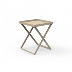 Serving table in aluminium with removable tray - Ray