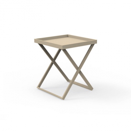 Serving table in aluminium with removable tray - Ray
