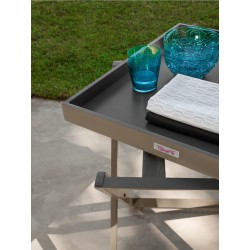 Tavolino servitore in alluminio con vassoio estraibile - Ray