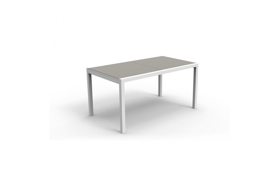 Outdoor extensible dining table with glass top - Maiorca