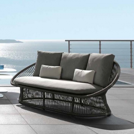Outdoor sofa in aluminium and interlacement rope - Rope