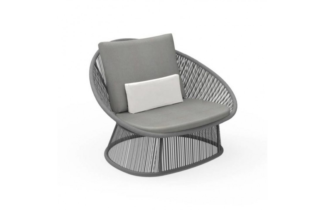 Outdoor armchair in aluminium and interlacement rope - Rope