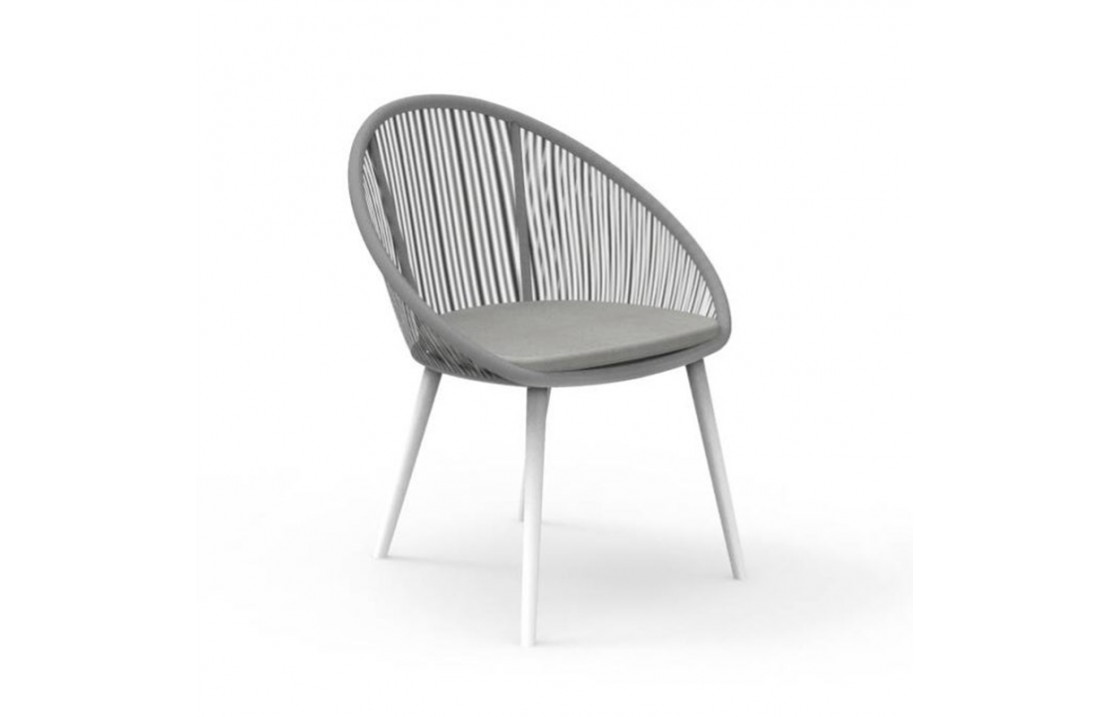 Outdoor stackable chair in aluminium and rope - Rope