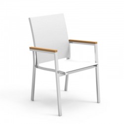 Sedia impilabile per esterno con dettagli in teak - Timber