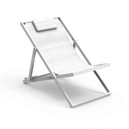 Outdoor folding deck chair in fabric