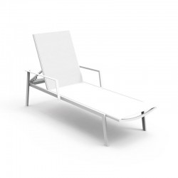 Outdoor stackable sun lounger in fabric - Touch