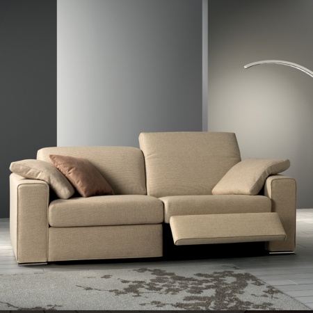 One padded sofa with reclining headrest and relax mechanism