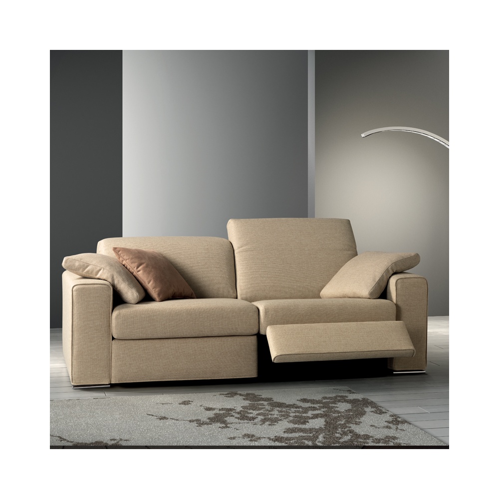 One padded sofa with reclining headrest and relax mechanism