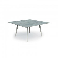 Outdoor square table in aluminium with cement top - Cleo