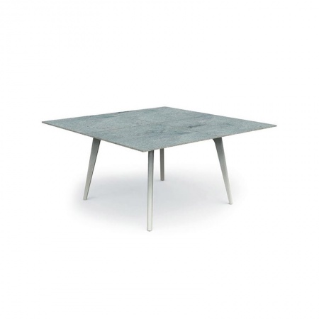 Outdoor square table in aluminium with cement top - Cleo
