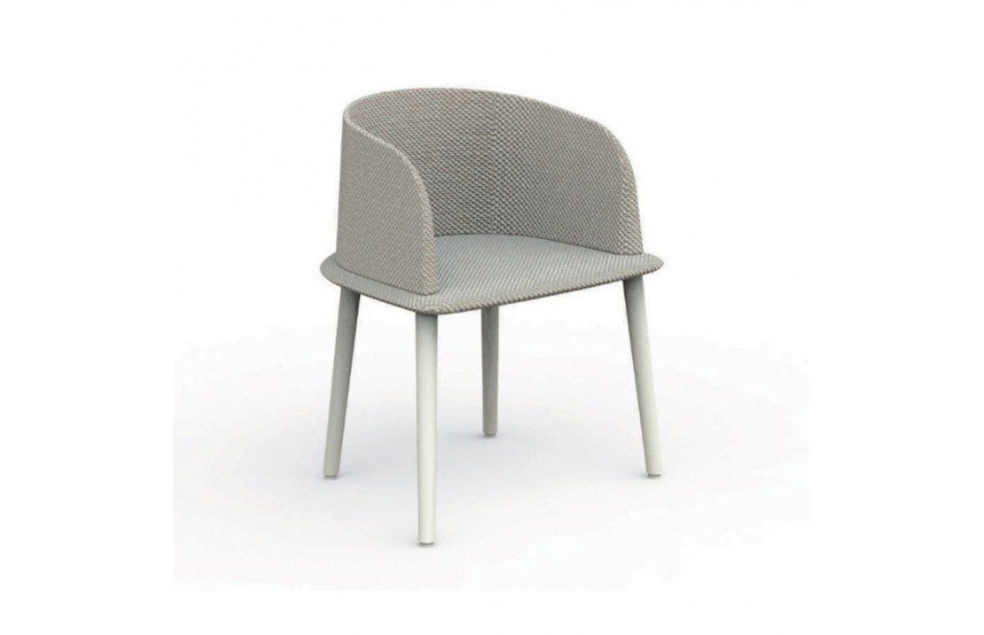 Outdoor padded chair in aluminium and fabric - Cleo