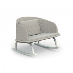 Outdoor rocking chair in aluminium and fabric - Cleo