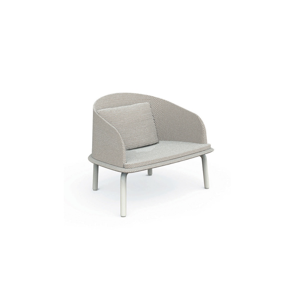 Outdoor lounge armchair in aluminium and fabric - Cleo
