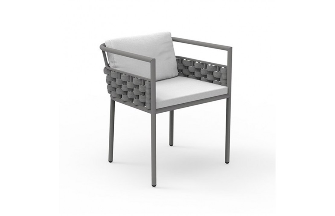 Outdoor dining armchair whit fabric belts - Kira